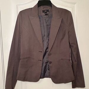 H&M Grey Cotton Blazer Jacket - Size 6